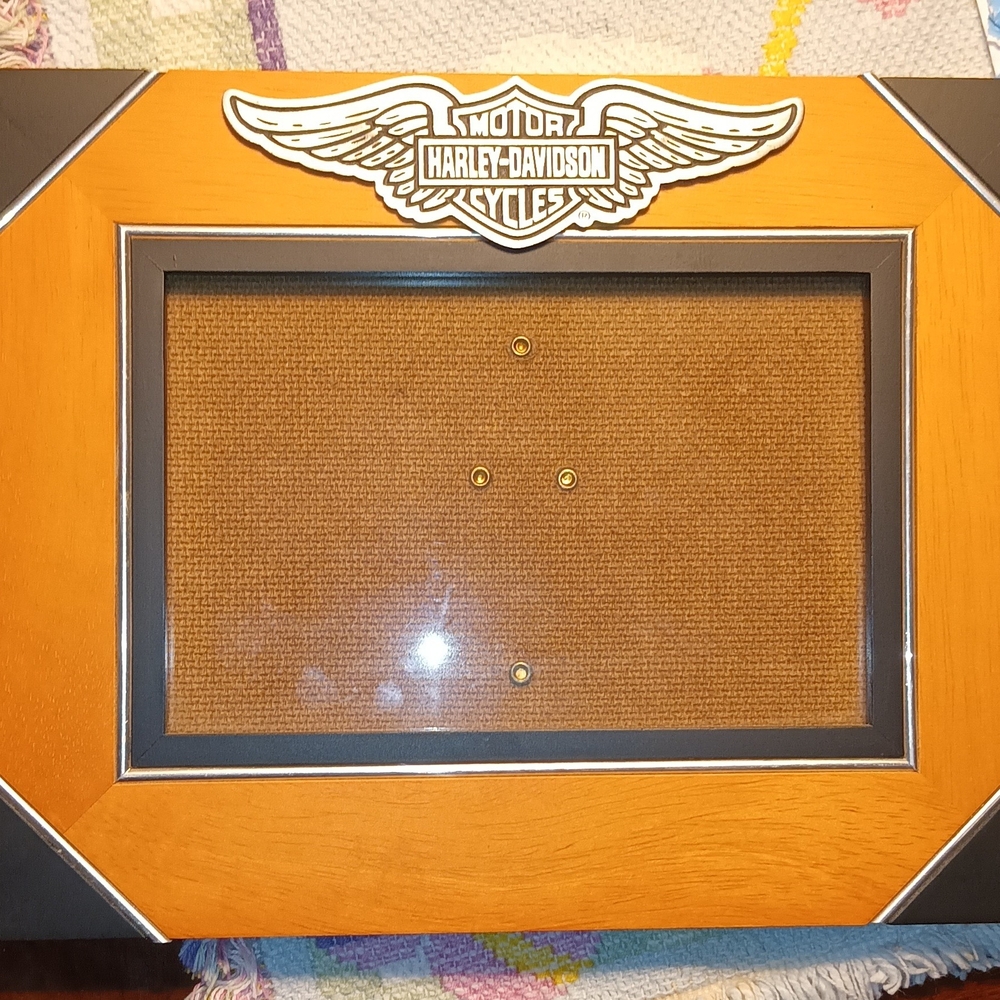Harley-Davidson Wooden Picture Frame Hang Or Stand Display